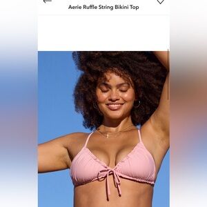 Aerie Blush Ruffle Bikini Top